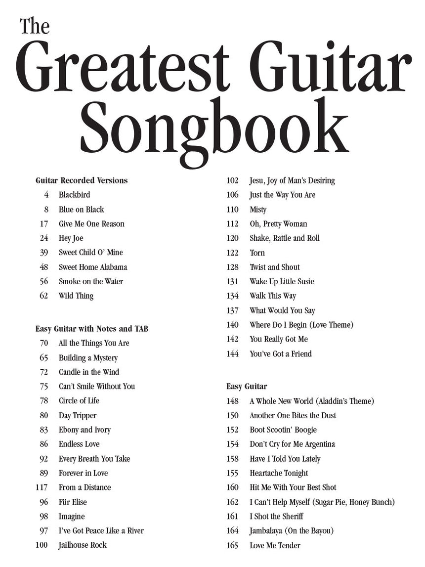 The Greatest Guitar Songbook (Guitar Collection TAB)