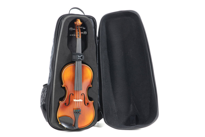 GEWA étui violon, sac à dos, space bag, étui pour archet inclus Titane 4/4 - 3/4 33 x 67 (avec étui pour archet 79) x 19 cm