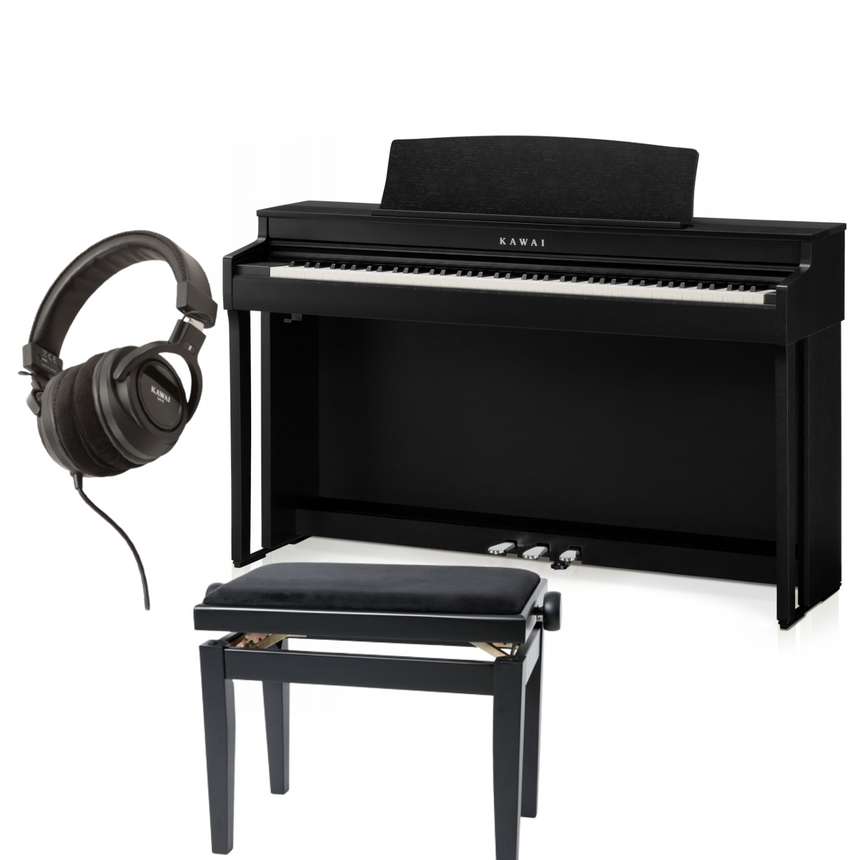 Kawai CN 301 Schwarz Matt Bundle mit Bank und Kopfhörer