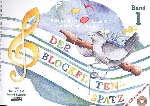 Mollenhauer Holz-Kunststoffsopranblockflöte "Fipple" barocke Griffweise + Der Blockflötenspatz Band 1 (+CD)