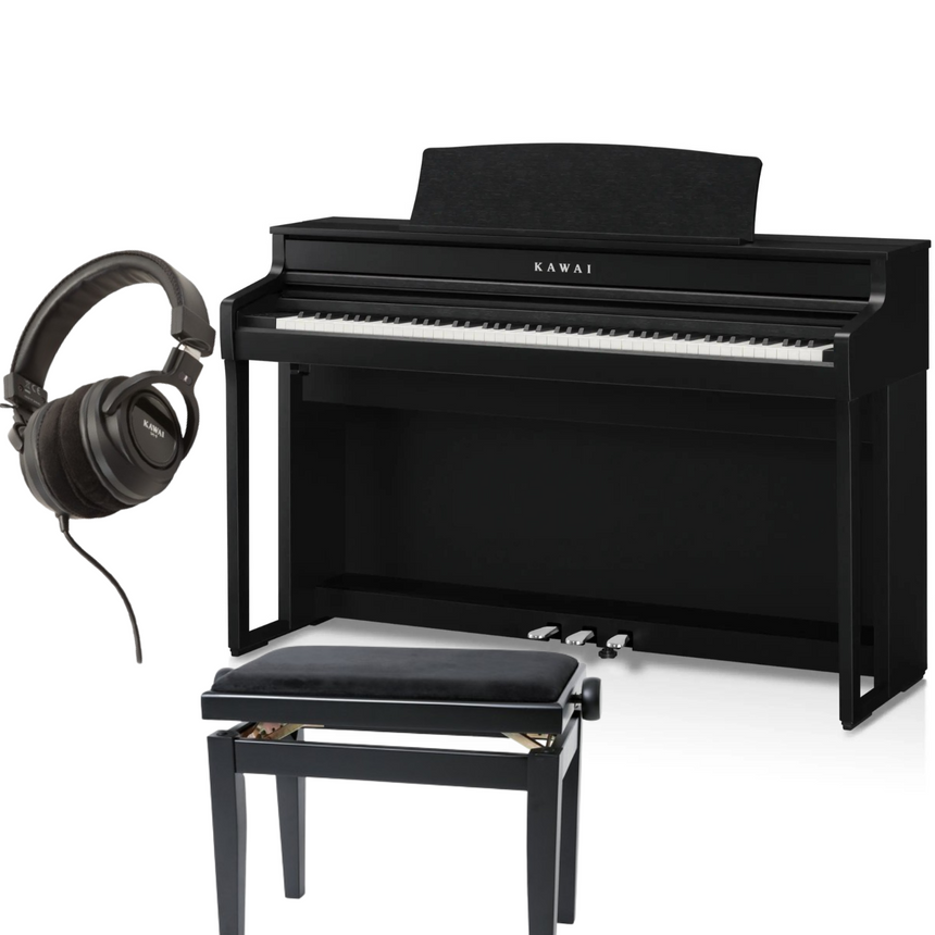 Kawai CA-501 Schwarz Matt Bundle mit Bank und Kopfhörer