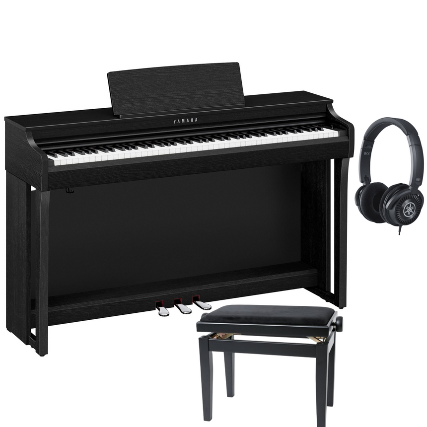 Yamaha CLP 825 Black Matt Bundle avec banc et écouteurs