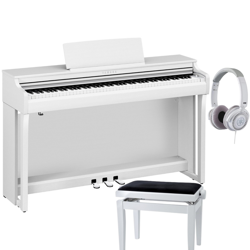 Yamaha CLP 825 White Matt Bundle avec banc et écouteurs