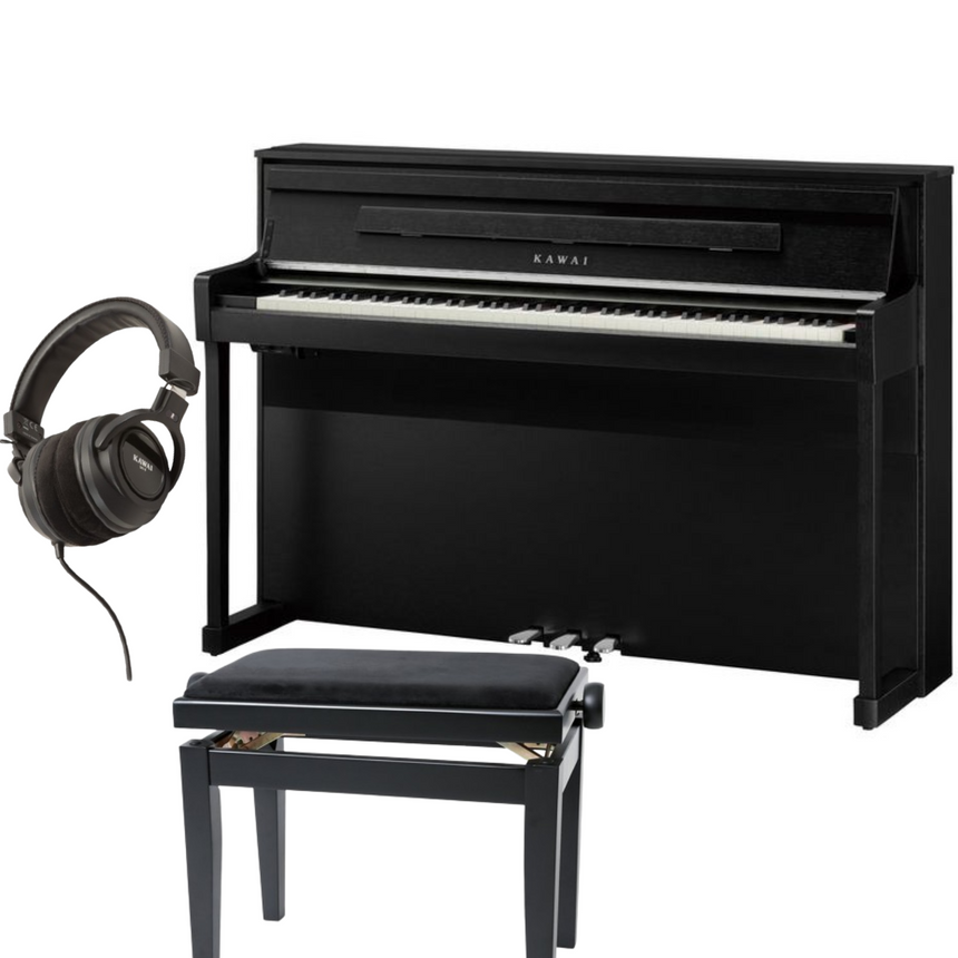 Kawai CA-901 Schwarz Matt Bundle mit Bank und Kopfhörer