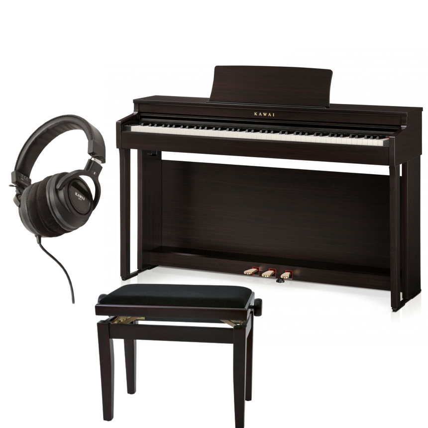 Kawai CN 201 Rosenholz Bundle mit Bank und Kopfhörer