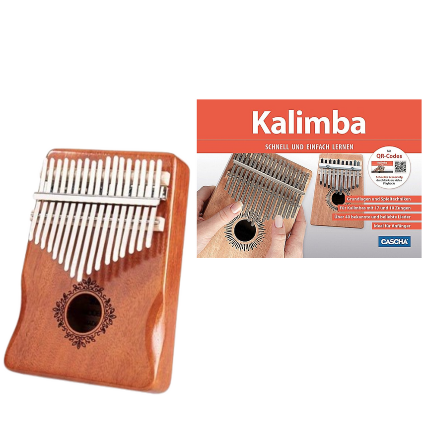 Ebert Basic Kalimba Bundle mit Heft Schnell und einfach lernen (+QR-Codes)  mit 17 und 10 Zungen