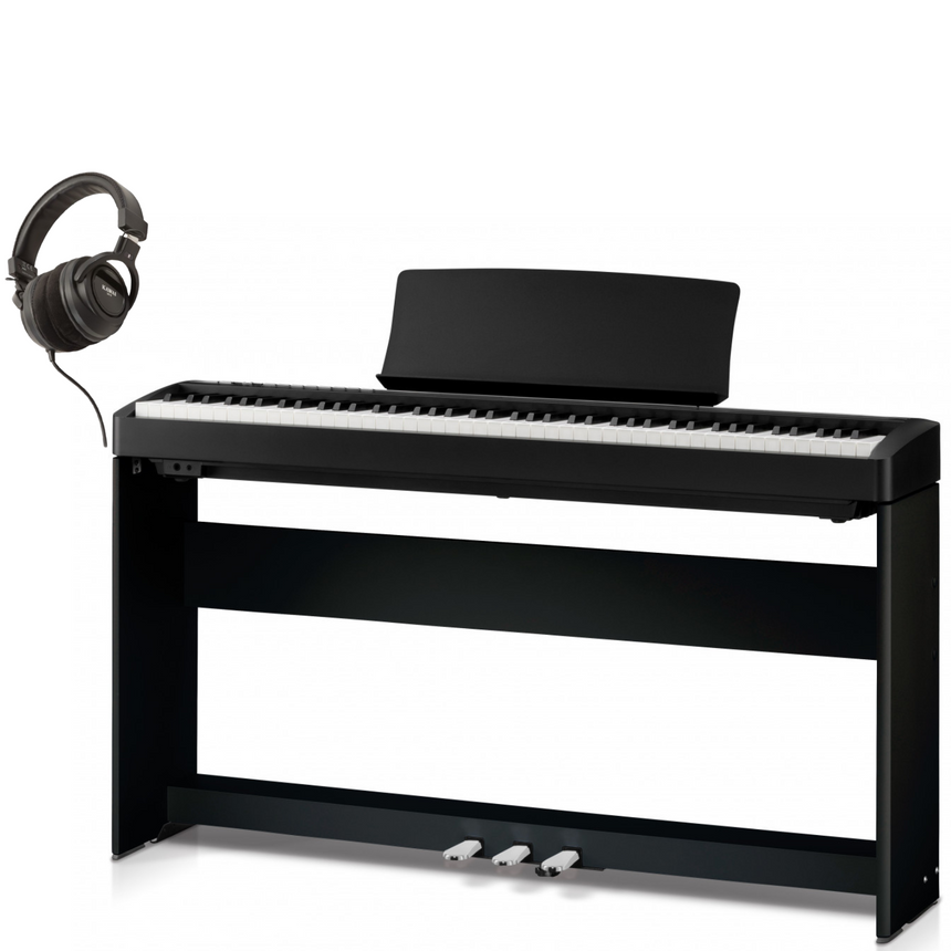 Kawai ES 120 Schwarz Bundle mit Ständer, Pedalen und Kopfhörer