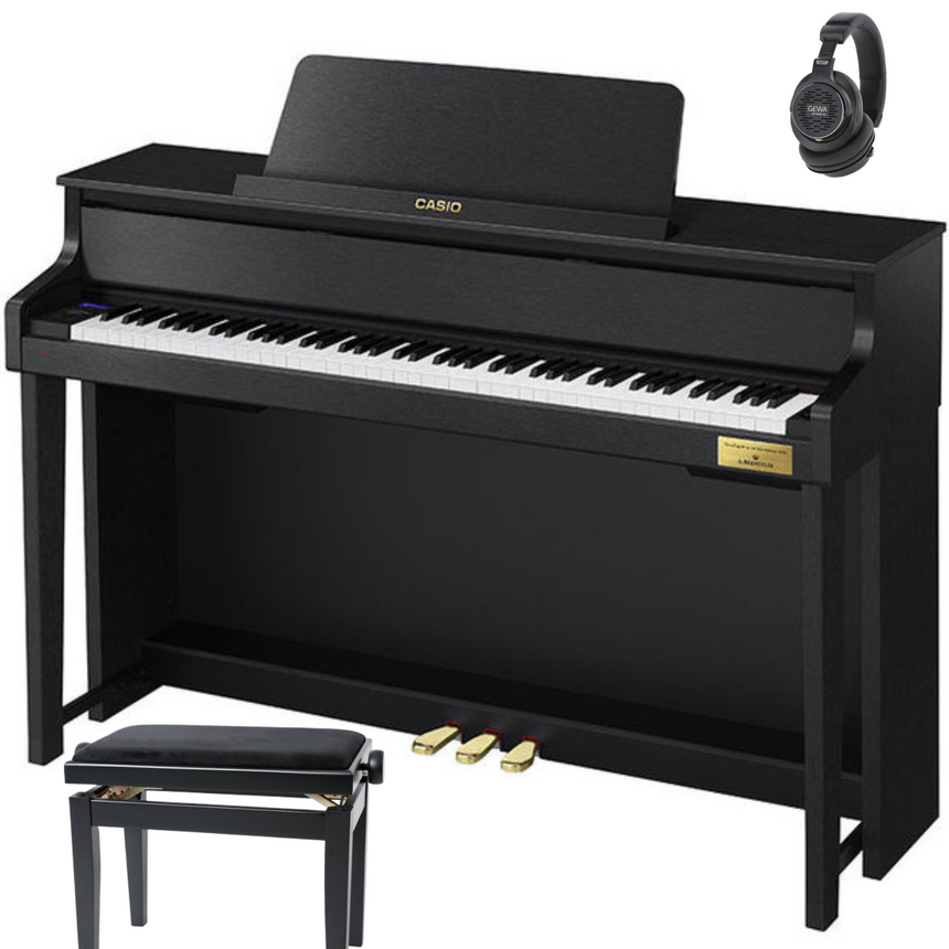 Casio Hybrid Piano GP-310 Celviano Schwarz Matt Bundle mit Bank und Kopfhörer