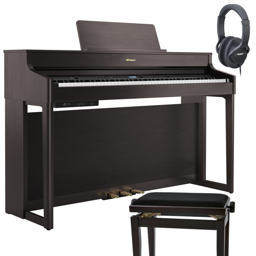 Roland HP-702 Rosewood Bundle avec banc et écouteurs