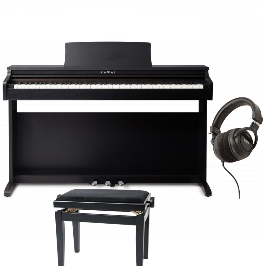 Kawai KDP-120 Black Matt Bundle avec banc et écouteurs