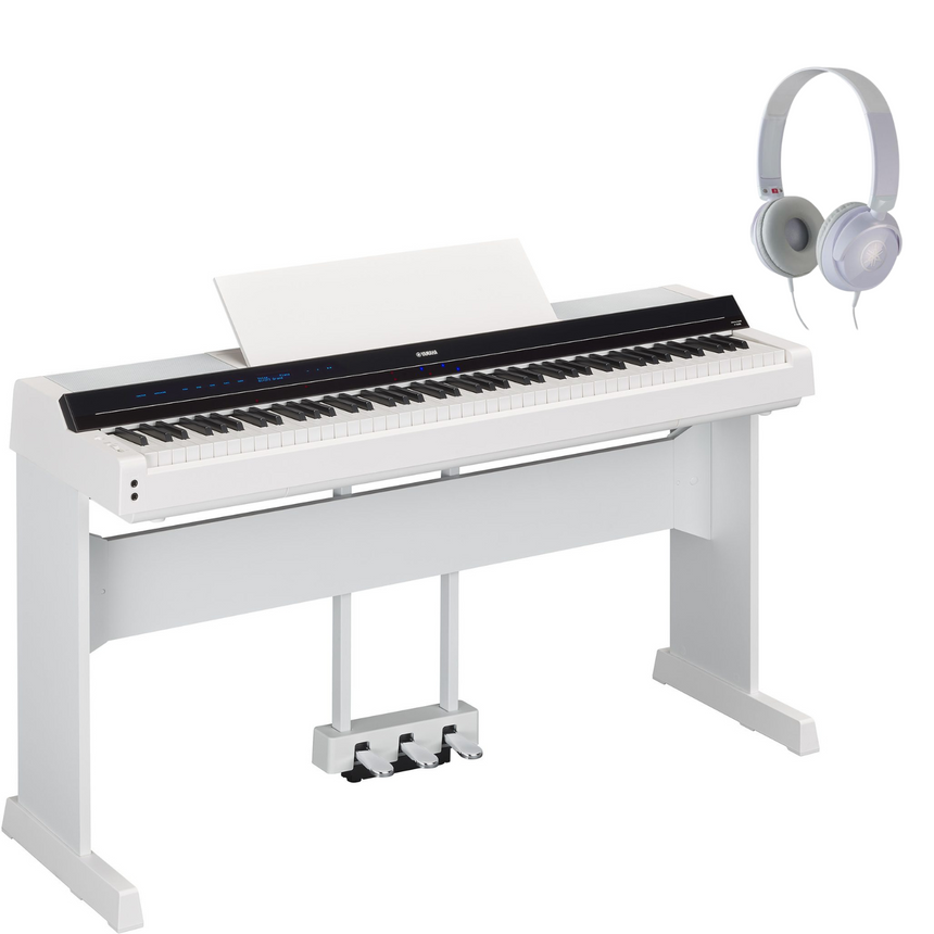 Yamaha P-S500 White Bundle avec support, pédales et écouteurs