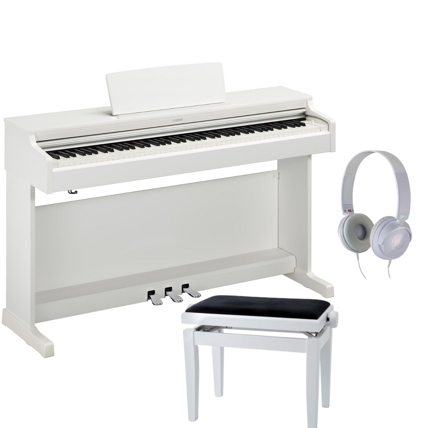 Yamaha YDP-165 Arius White Matt Bundle avec banc et écouteurs - (80 € de cashback après achat directement auprès de Yamaha) 