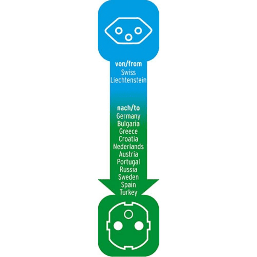 Steckdosenadapter CH -> D (schuko) - Musik-Ebert Gmbh